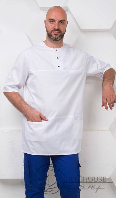 Мужская медицинская куртка мод. 16.2 White