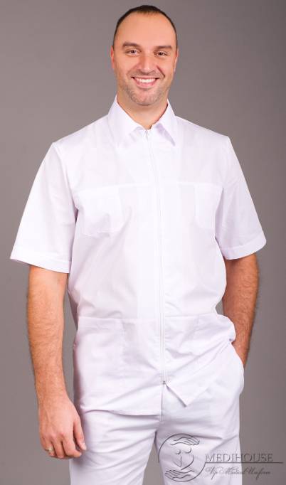 Мужская медицинская куртка мод. 11.1 White