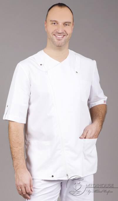 Мужская медицинская куртка мод. 12 White