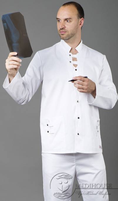 Мужская медицинская куртка мод. 7 White