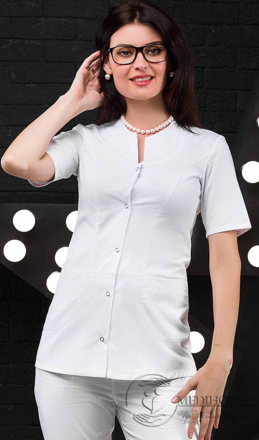Женский медицинский блузон мод. 13 White